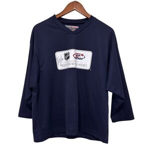 GameWear NHL USA Hockey Shirt Women‎ Junior Large Navy Blue V-Neck Tee